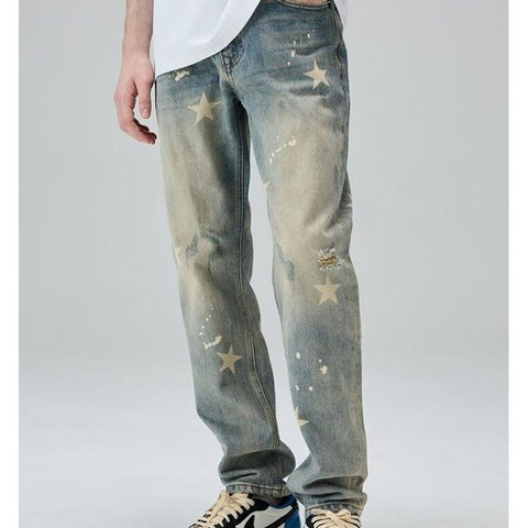 Clothing High Street Vintage Washed Men Jeans-MF00458-Veeddydropshipping