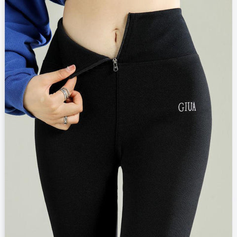 High Waist Thickened Leggings Women Cotton Pants-WF00423-Veeddydropshipping