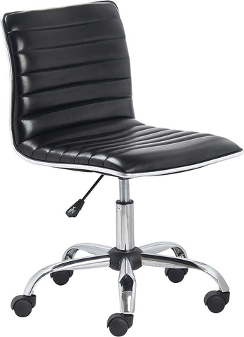 Swivel Mid Back Armless Ribbed Designer Task Chair-HA01734-Veeddydropshipping