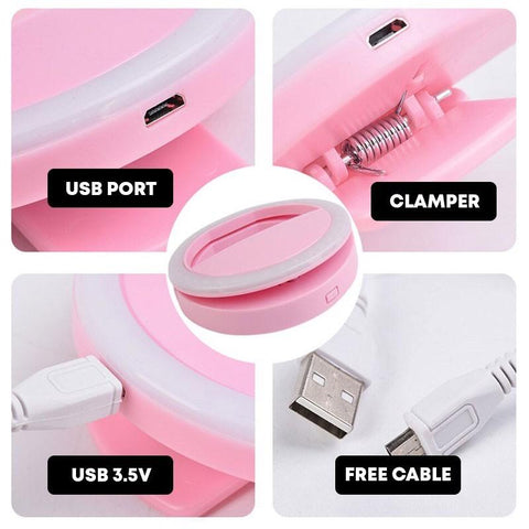 Selfie Lights Mobile Phone Lens Portable Mini Selfie Ring Light Clip LED Fill Selfie Lamp-PA00831-Veeddydropshipping