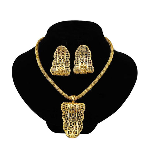 Gold Colour Jewelry Sets Anniversary Accessories Gift -JW00346-Veeddydropshipping