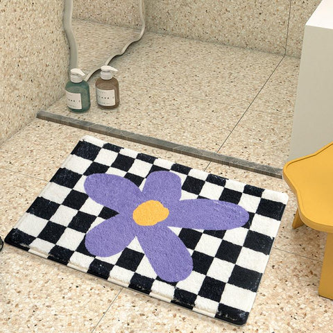Checkerboard Carpet Non Slip Water Absorbing Mat-HA00517-Veeddydropshipping