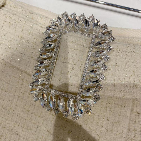Rhinestone Silk Tweed Folding Short Women-WF00560-Veeddydropshipping