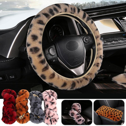 Cover Fur Imitation Rabbit Hair Soft Plush Gear Handbrake-AM01407-Veeddydropshipping