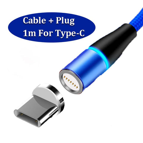 3A Magnetic USB Cable Fast Charge Micro USB Type C Cable For iPhone Samsung S20-PA01025-Veeddydropshipping