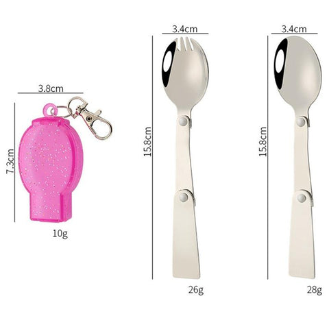 Stainless Pocket Spoon Fork Light Small Foldable Spoon Fork-OS01309-Veeddydropshipping