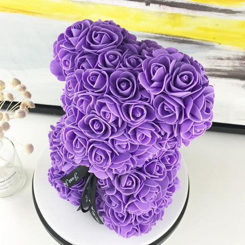Romantic Valentine Eternal Flower Rose Bear-HA00667-Veeddydropshipping