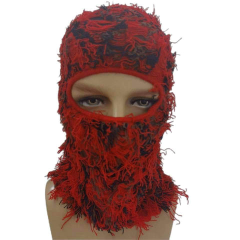 Knitted Distressed Camo Balaclava Ski Mask-Veeddydropshipping