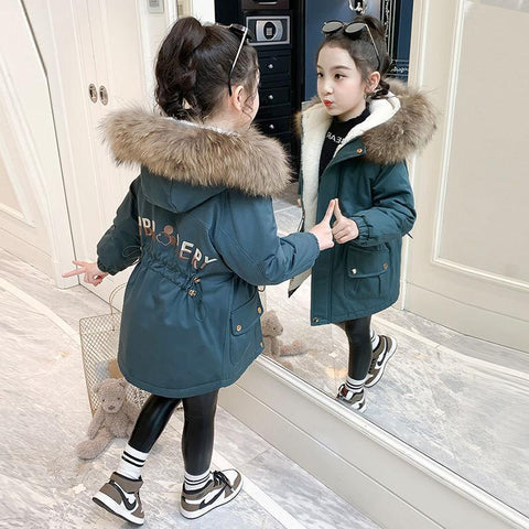 Girls Warm Coat Winter Outerwear Kid Outdoor Clothes-Veeddydropshipping