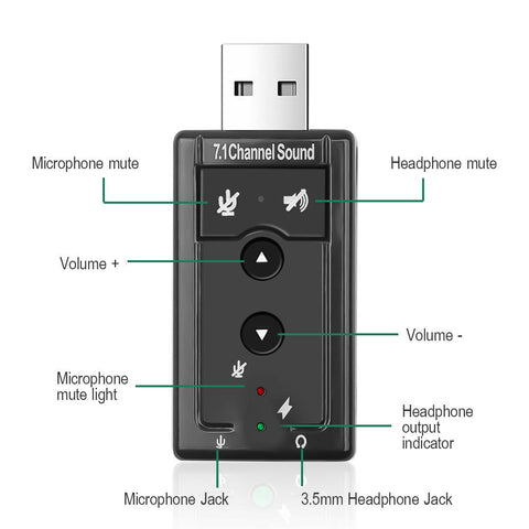 Audio  Card  Speaker Audio With Microphone Jack Converte -CO00124-Veeddydropshipping