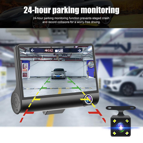 3 Lens Dash Camera 4&quot; Touch Screen Dash Cam 1080P Car Video Recorder-AM00715-Veeddydropshipping
