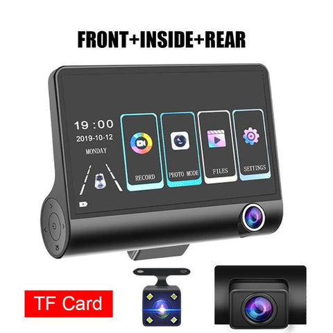 3 Lens Dash Camera 4&quot; Touch Screen Dash Cam 1080P Car Video Recorder-AM00715-Veeddydropshipping