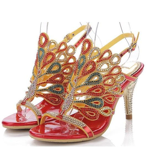 Dress Biling Crystal Sandals Women Outdoor Rhinestones Thin High-BS00830-Veeddydropshipping