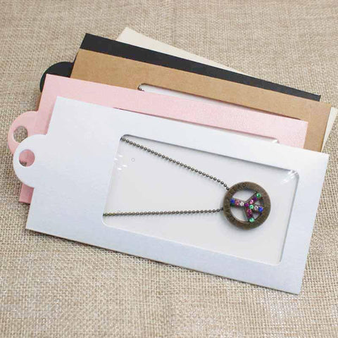 30PCS color cardboard jewelry  display window hanger box -JW01678-Veeddydropshipping