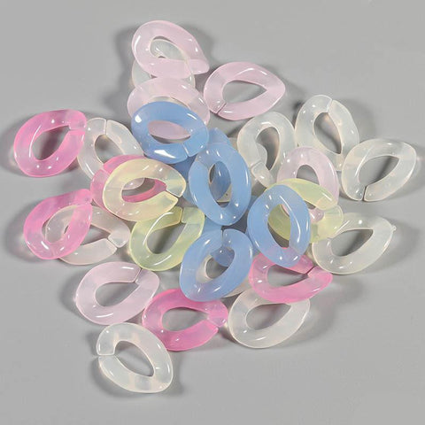 color Acrylic Twisted Chains Parts Beads Diy Jewelry Findings -JW01649-Veeddydropshipping