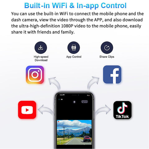 Car DVR WiFi Full HD 1080P Dash Cam Rear View Vehicle Camera Video-AM00741-Veeddydropshipping
