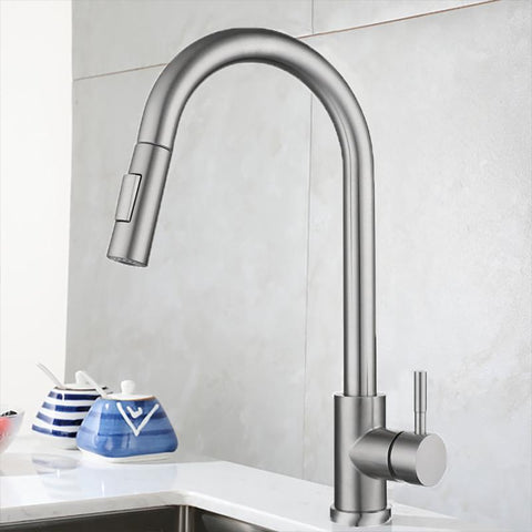 Brushed Nickel Kitchen Faucet-TI00627-Veeddydropshipping