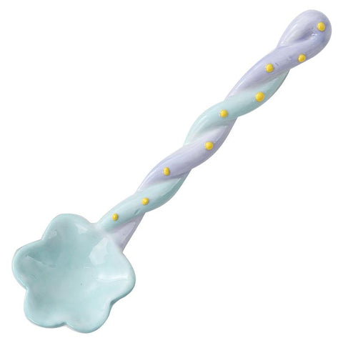 Ceramic Long Handle Spoon Painted Dessert Spoon-HA01315-Veeddydropshipping