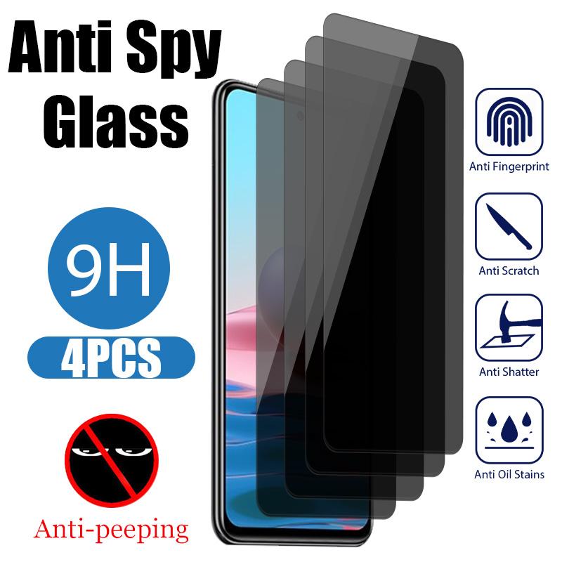 4PCS Privacy Glass For Xiaomi Redmi Note 10 11 12 9 8 Pro Plus 11S 10S 9S Anti-Spy Screen-PA00570-Veeddydropshipping