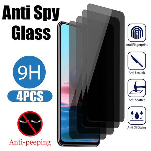 4PCS Privacy Glass For Xiaomi Redmi Note 10 11 12 9 8 Pro Plus 11S 10S 9S Anti-Spy Screen-PA00570-Veeddydropshipping