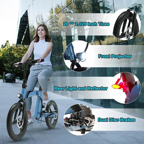 Folding E Bike for Adult City Bike 250W 36V 8Ah Lithium Battery 20 inch Wheel -OS00957-Veeddydropshipping