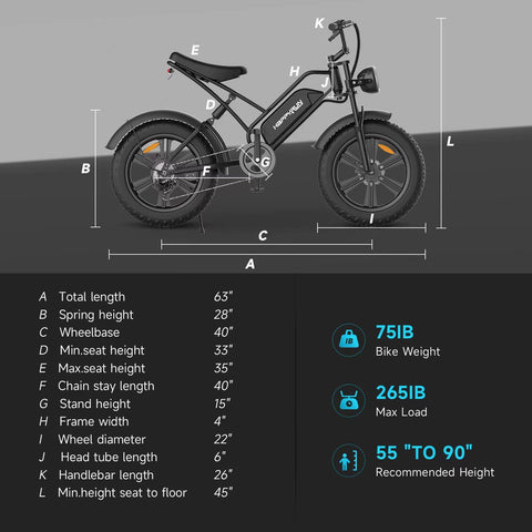 HR-G50 Brushless Motor Electric Bicycle 750W 48V 15Ah 20 Inch E-Bike -OS00938-Veeddydropshipping