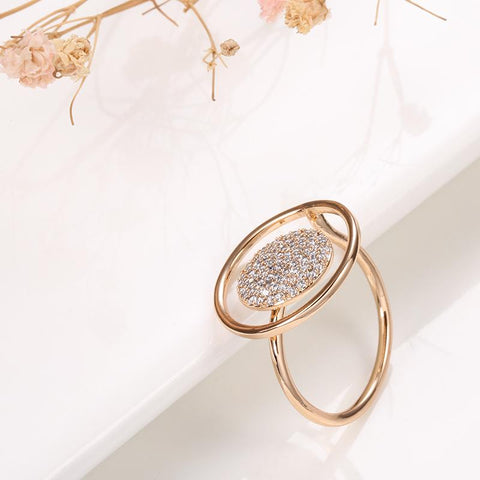 Natural Zircon Full Paved Women Ring  Rose Gold Unique Luxury-JW00030-Veeddydropshipping