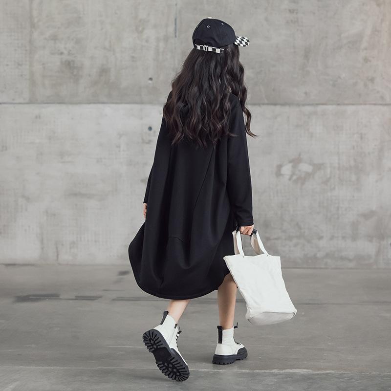 Autumn Kids Girls Trend Big Pocket Dresses-Veeddydropshipping