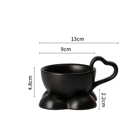 Heart Handle Ceramic Personalized Coffee Cup-HA01268-Veeddydropshipping