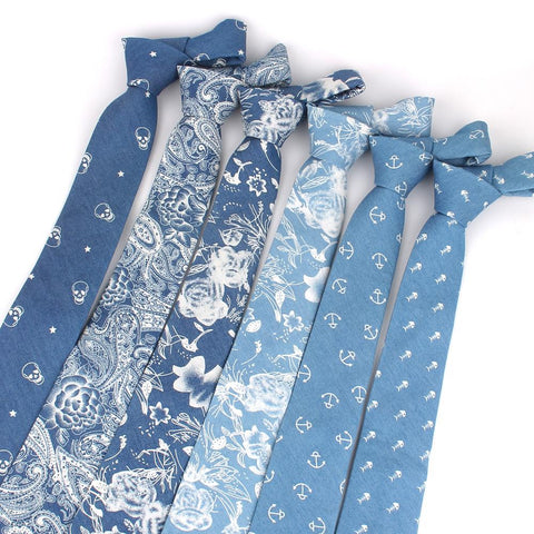 Denim Suits Slim Neck Ties-WF01137-Veeddydropshipping