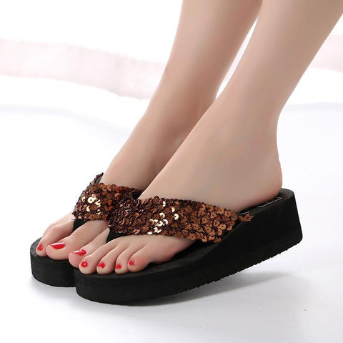 Beach Sandals Sequins Bling Slippers For Women-BS01073-Veeddydropshipping