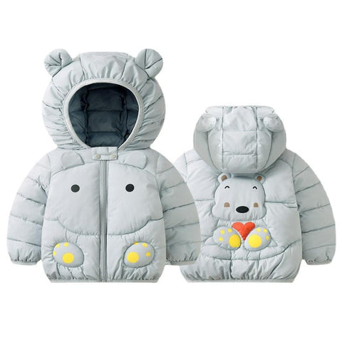 Baby Girls Winter Clothes Kids Ear Hoodie Coats-Veeddydropshipping