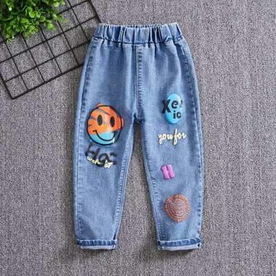 Kids Girls Denim Jeans Pants Spring Autumn Trousers Elastic Waistband-TB01246-Veeddydropshipping