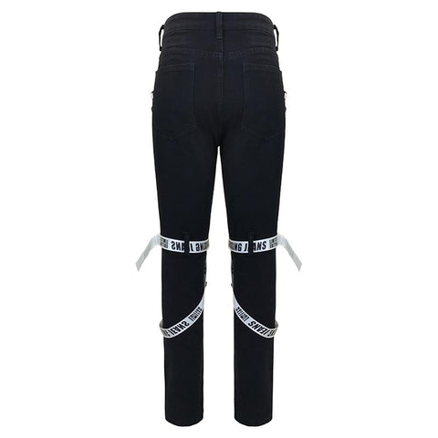Skinny Slim Straight Pants New Fashion Black Youth-MF00613-Veeddydropshipping