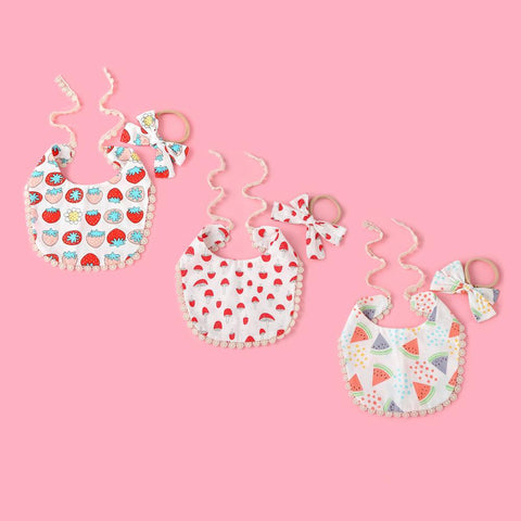 2pcs Baby Bibs Headband Suit Cotton Lace Bibs for Baby Girl Cute Flower-TB00727-Veeddydropshipping