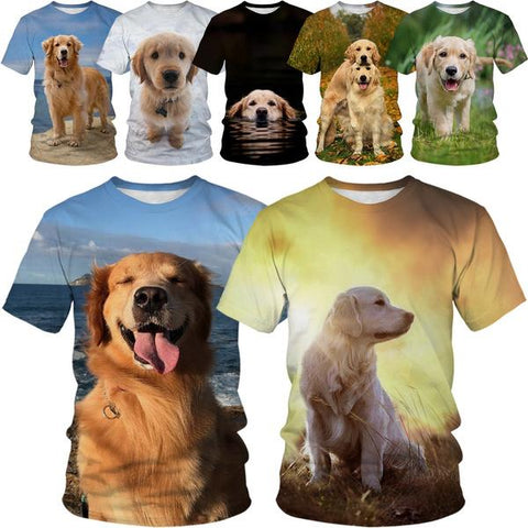 Retriever Theme Short Sleeve T-shirt for-MF00167-Veeddydropshipping