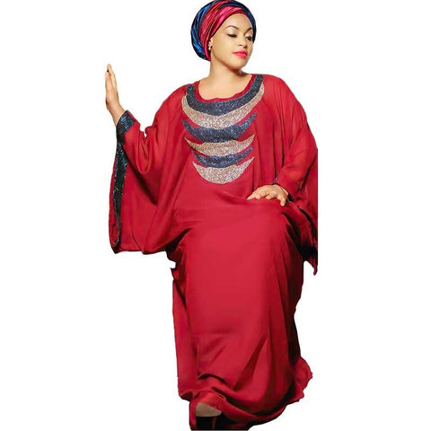 African Long Sleeve Plus Size Long Maxi Dress-Veeddydropshipping