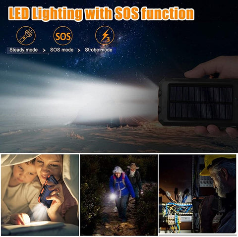 20000mAh Portable Solar Power Bank Charging Poverbank Three defenses External Battery-PA00070-Veeddydropshipping