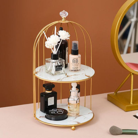 Metal Bird Cage Cosmetic Storage Organizer Lipstick-HA00790-Veeddydropshipping