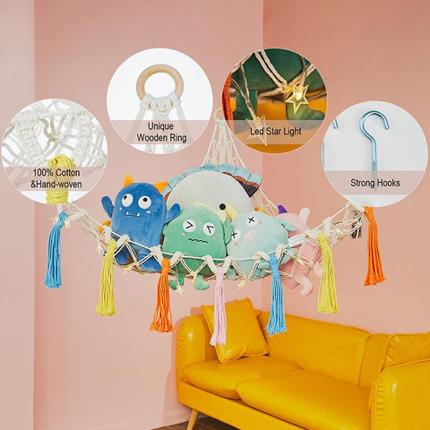 Animal Net Hammock Plush Toy Organizer Storage-HA01646-Veeddydropshipping