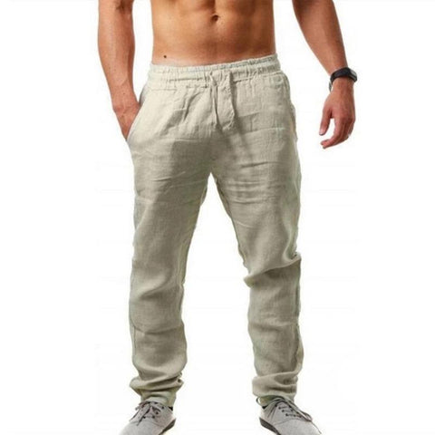 Solid Color Male Breathable Trousers Waist Loose-MF00352-Veeddydropshipping