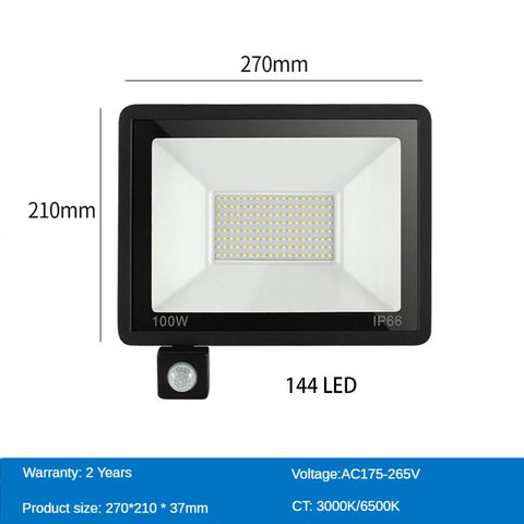 LED PIR Motion Sensor Floodlight for Outdoors Wall AC 220V 100W 50W 30W 20W-TI00885-Veeddydropshipping