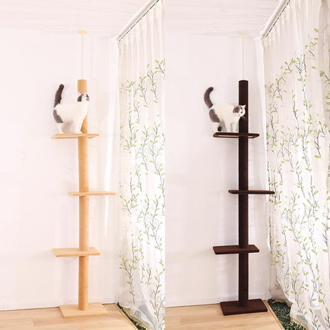 Multi-Level Tier Floor-to-Ceiling Cat Climbing Tree-HA01425-Veeddydropshipping