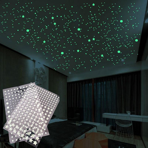 DIY Stickers Luminous 3D Stars Dots Wall Sticker-HA00203-Veeddydropshipping