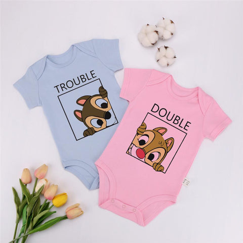 Funny Chip and Dale Disney Baby Bodysuits Cotton Short Sleeve-TB00303-Veeddydropshipping