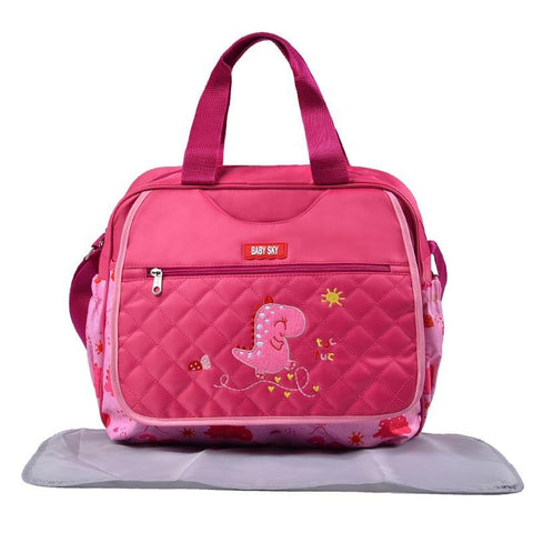 Diaper Bag Embroidered Dinosaur Pattern Tote Bag Crossbody Cartoon Baby-TB00243-Veeddydropshipping
