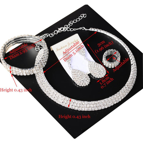 Luxury Wedding Bridal Jewelry Sets   Australia Crystal  -JW00384-Veeddydropshipping