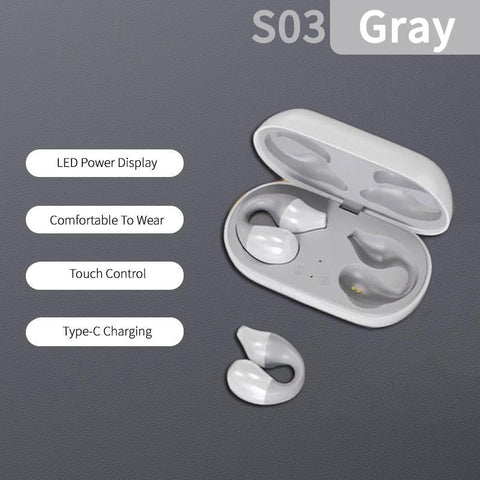 NEW Bone Conduction Earphone Bluetooth 5.2 Ear Clip on Ear Earring-Veeddydropshipping