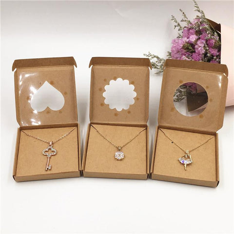 50Sets Kraft Paper Handmade Jewelry Set Packing Displays-JW01660-Veeddydropshipping