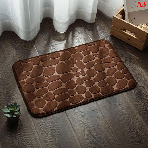 Cobblestone Embossed Bathroom Bath Mat-HA00522-Veeddydropshipping